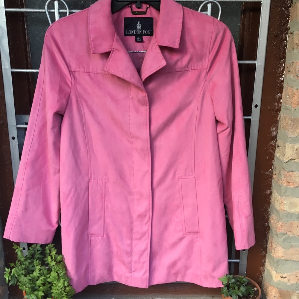 London Fog bubblegum pink faux suede light S